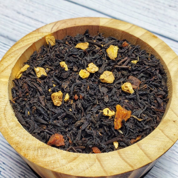 Ginger Peach Tea - Natural Loose Leaf Tea, Ginger Peach Black Tea, Organic Tea, Immunity Boost, Helps with Nausea, Ginger Tea
