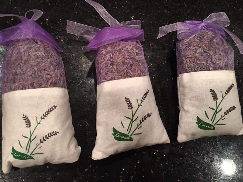 Lavender Sachets French Lavender Buds Organic Air Freshener Calming Relaxing Natural Moth Repellent Deodorizer Car Drawers Purse image 6