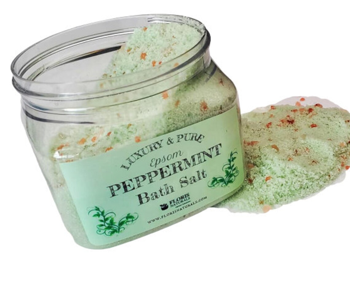 Peppermint Bath Salt Epsom Luxury Himalayan Natural Organic Etsy