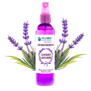 Lavender Air Freshener, Natural Air Deodorizer, Room Spray with Essential Oils, Pet Odors, Fresh Linen, Bathroom Spray, Odor Neutralizer