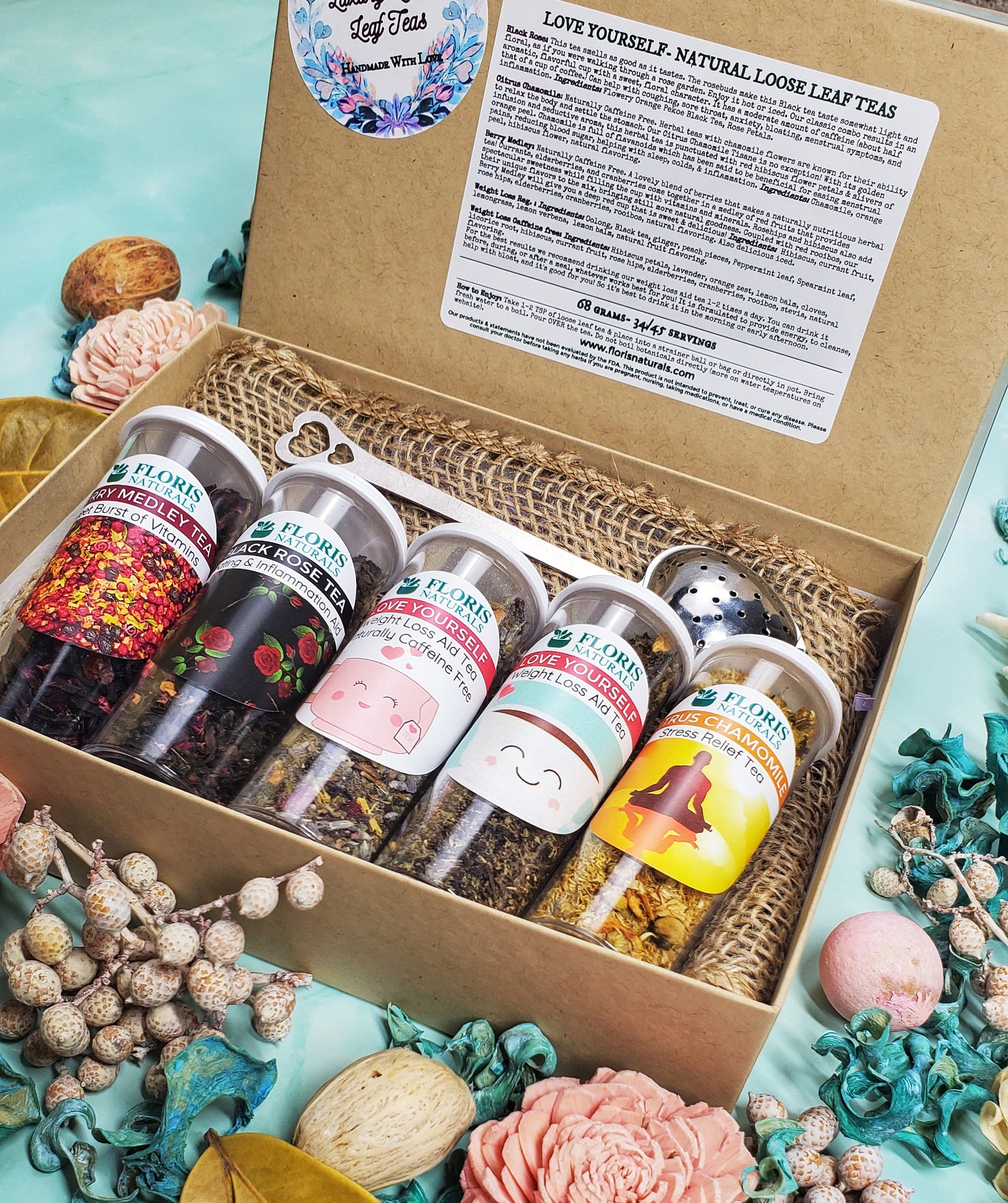 Tea Gift Box Self Love Tea Box Loose Leaf Tea Sampler Gift Etsy