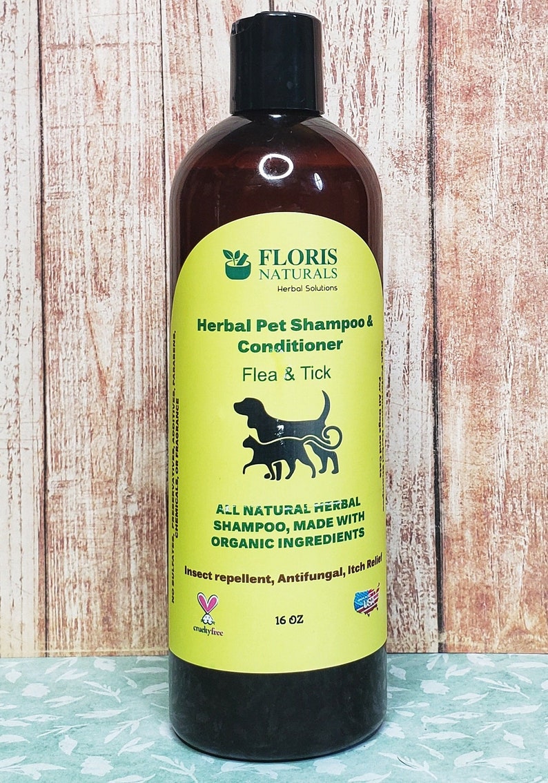 Natural Flea & Tick Shampoo Dogs and Cats Flea Treatment, Organic Flea Repellent, Natural Flea Shampoo, Natural Dog Shampoo, Itch Relief image 3