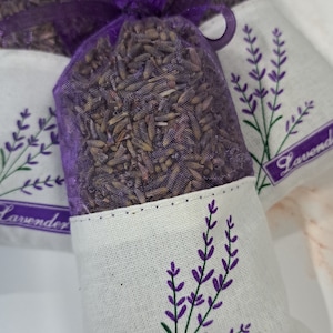 Lavender Sachets French Lavender Buds Organic Air Freshener Calming Relaxing Natural Moth Repellent Deodorizer Car Drawers Purse image 3