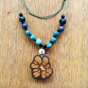 Shipibo Talisman Necklace: Sacred Plant Vine with Wasaii Seeds (from Amazon Forest)