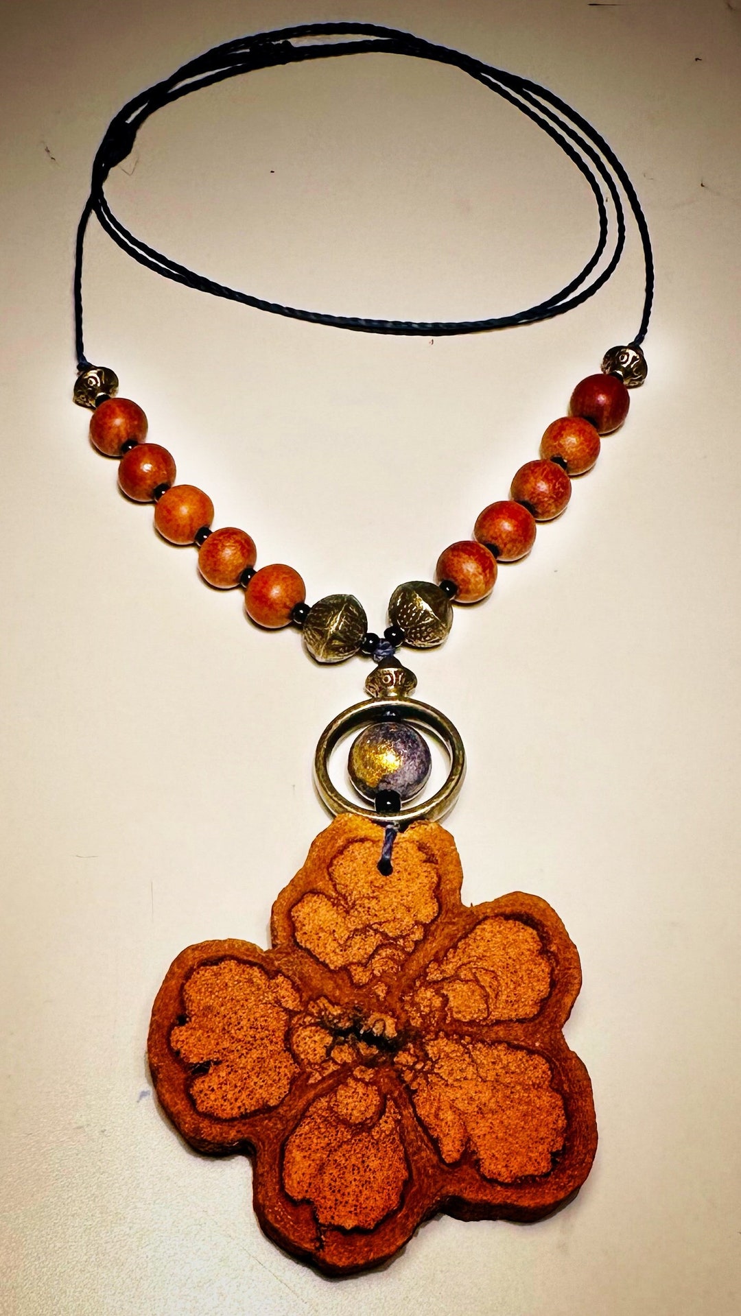 Shipibo Ayahuasca Ritual Necklace Talisman | Mashan (w Gold Inclusion ...