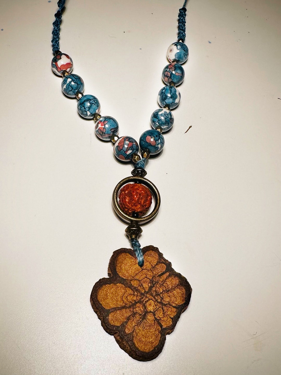 Shipibo Ayahuasca Ritual Necklace Talisman | Oceanic Jade | Rudraksha ...