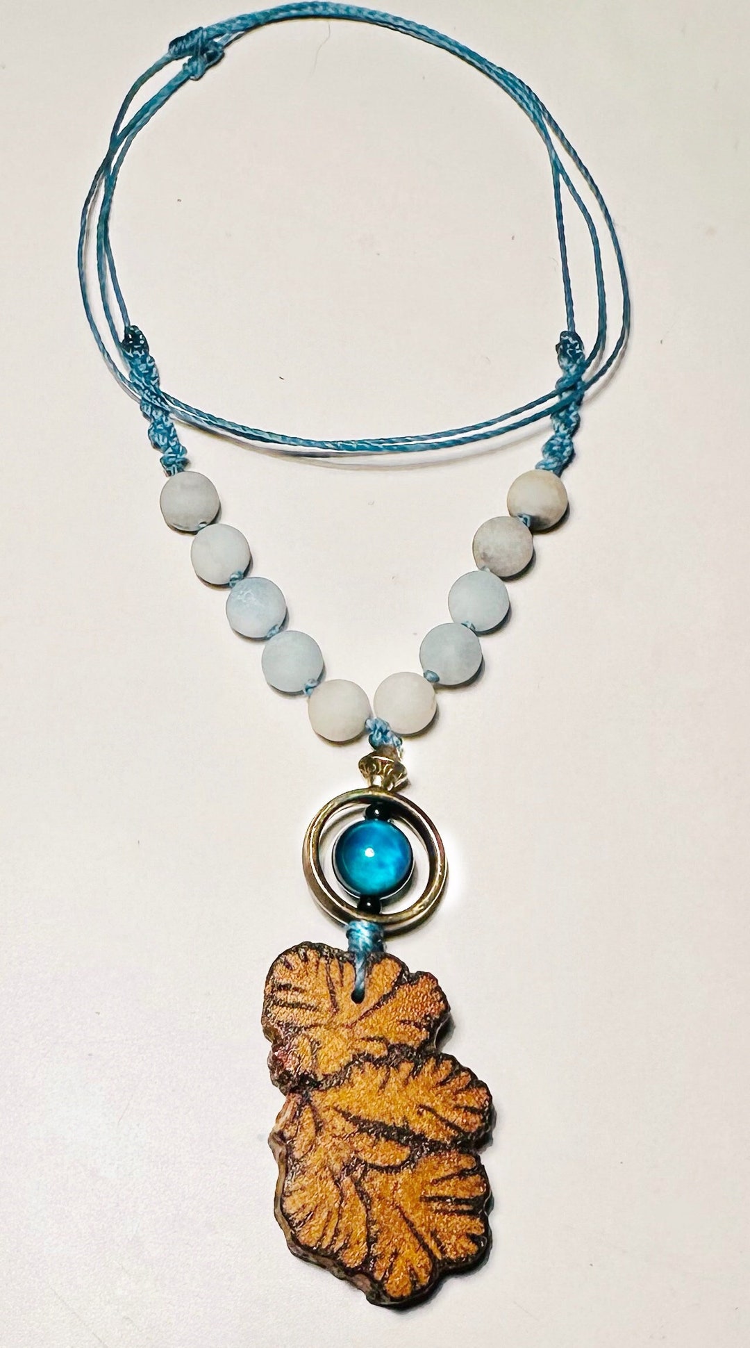 Shipibo Ayahuasca Ritual Necklace Talisman | Ammonite Stone | Falcon ...