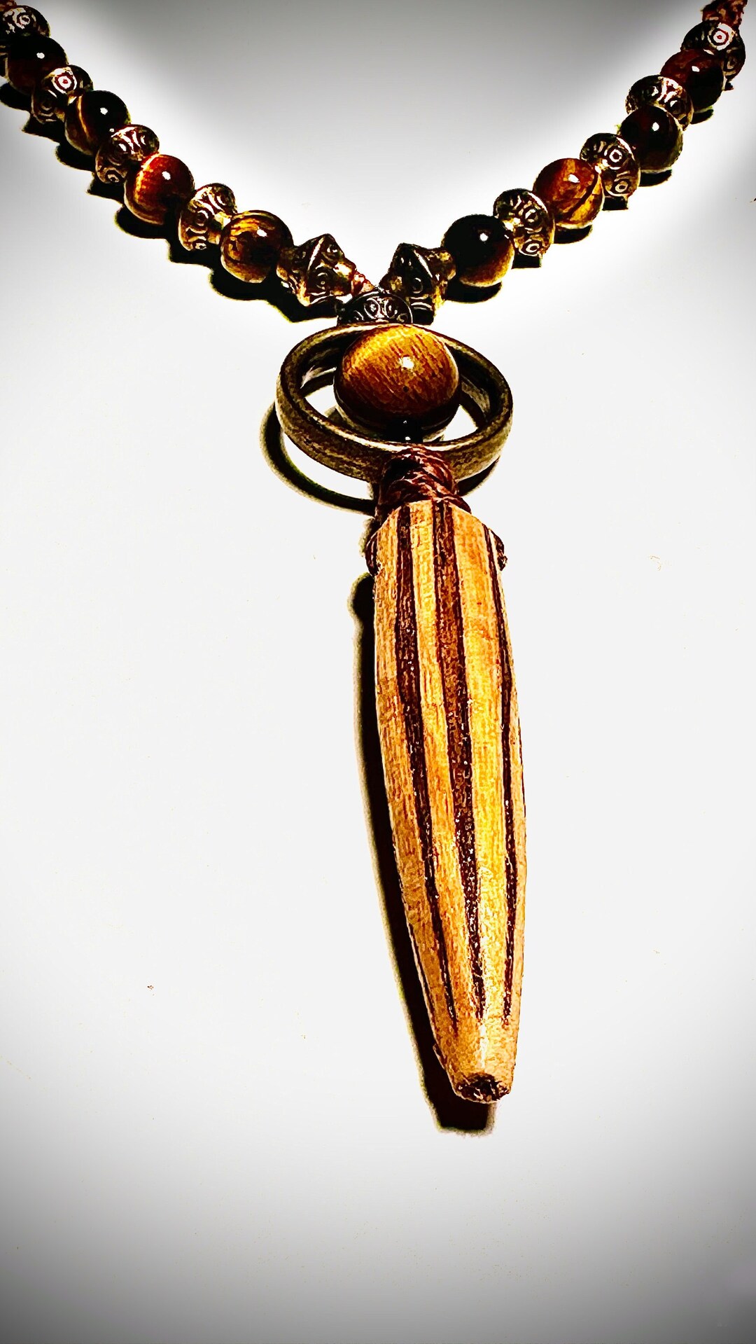 Shipibo Ayahuasca Ritual Necklace Talisman | Tiger Eye Stone | Ceremony ...