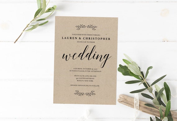 Simple Wedding Invitations Templates Free 8
