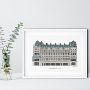 London Charing Kreuz Illustration Digitaldruck A5 | Neues Zuhause Geschenk, Einweihungsparty, Bahnhof Illustration