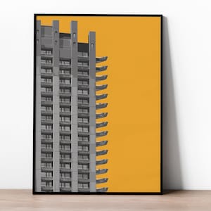 Barbican Estate Tower London | Modern Brutalist Print A3 | Brutalist Architecture Modern Wall Art