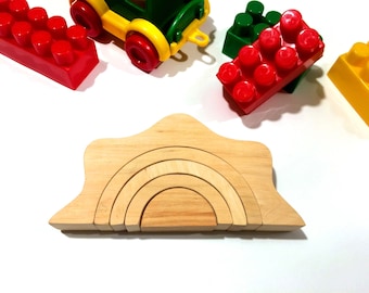 Wooden rainbow,Little wooden rainbow,Rainbow for coloring,Wooden Toy Rainbow,Stacking toy, Rainbow Stacker, Unfinished rainbow,Wooden blocks