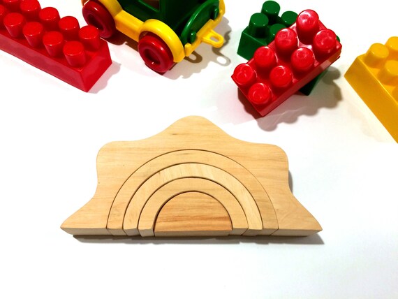wooden rainbow stacking toy
