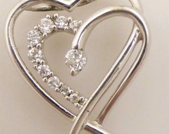 9K Witgouden hartvormige hanger