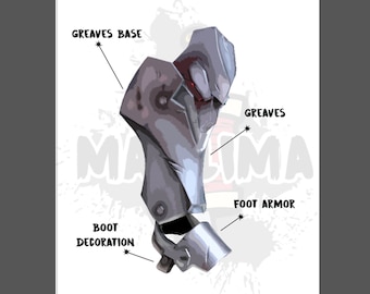 Reaper Overwatch Greaves / digital pattern, Reaper cosplay, Reaper armor, overwatch cosplay, foam armor, pdf english patterns, cosplay armor