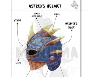How To Train Your Dragon - Astrid helmet / digital patterns, Astrid cosplay, larp helmet, httyd, httyd 3, english patterns, HTTYD DiY