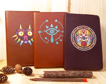 Zelda notebook, Zelda inspired notebook, leather notebook, unique notebook, Majoras mask, Link Zelda, Legend of Zelda, Breath of the Wild