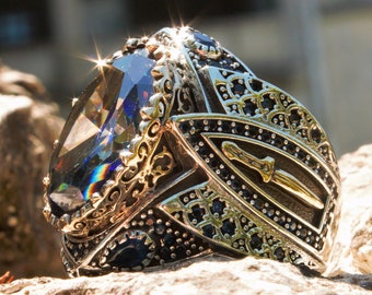 Historical Ottoman Ring 0.925 Sterling Silver Te\u015fkilat\u0131 Mahsusa Gift Ring Ottoman Ring Gift to husband