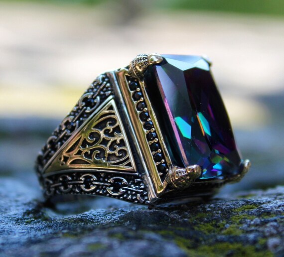 Men's mystic deals topaz rings