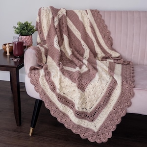 Shell and Lace Crochet Throw Pattern: Heirloom Blanket (PDF Pattern)