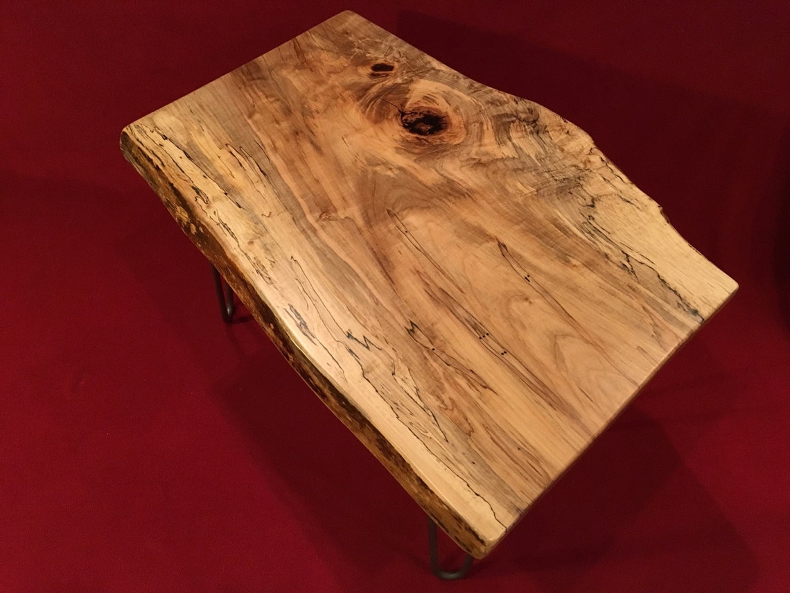 Live Edge Maple Wood Side Table Etsy