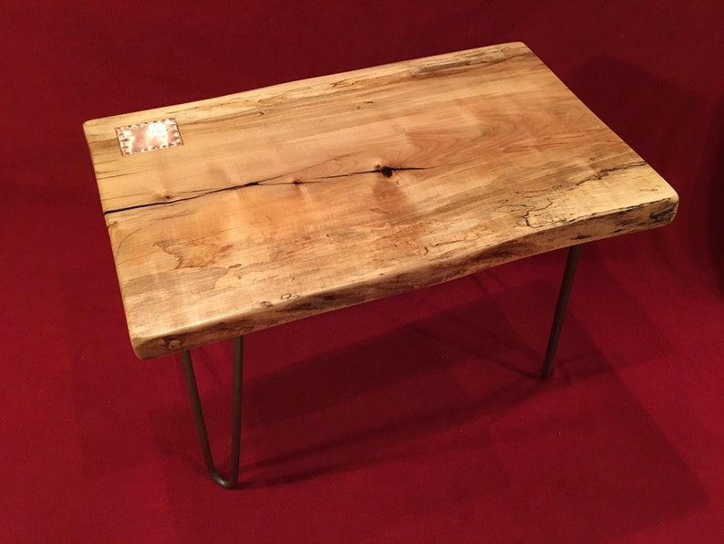 Live Edge Maple Wood Side Table Etsy
