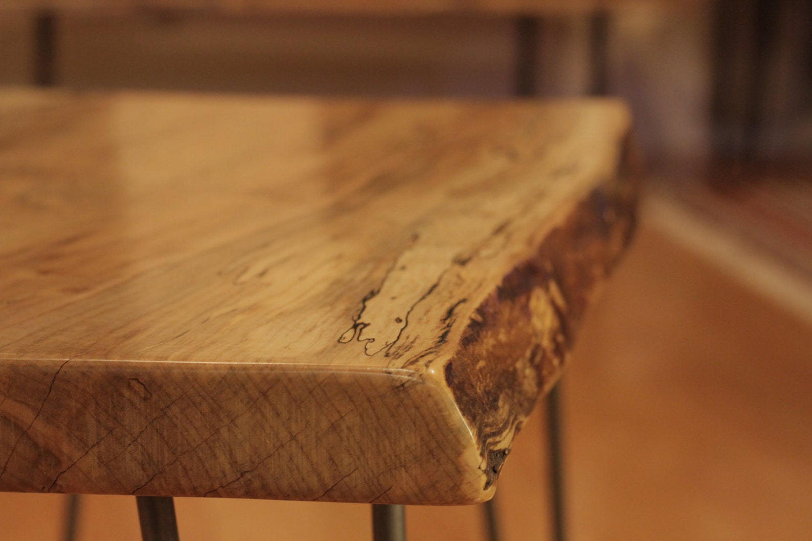 Live Edge Maple Wood Side Table Etsy