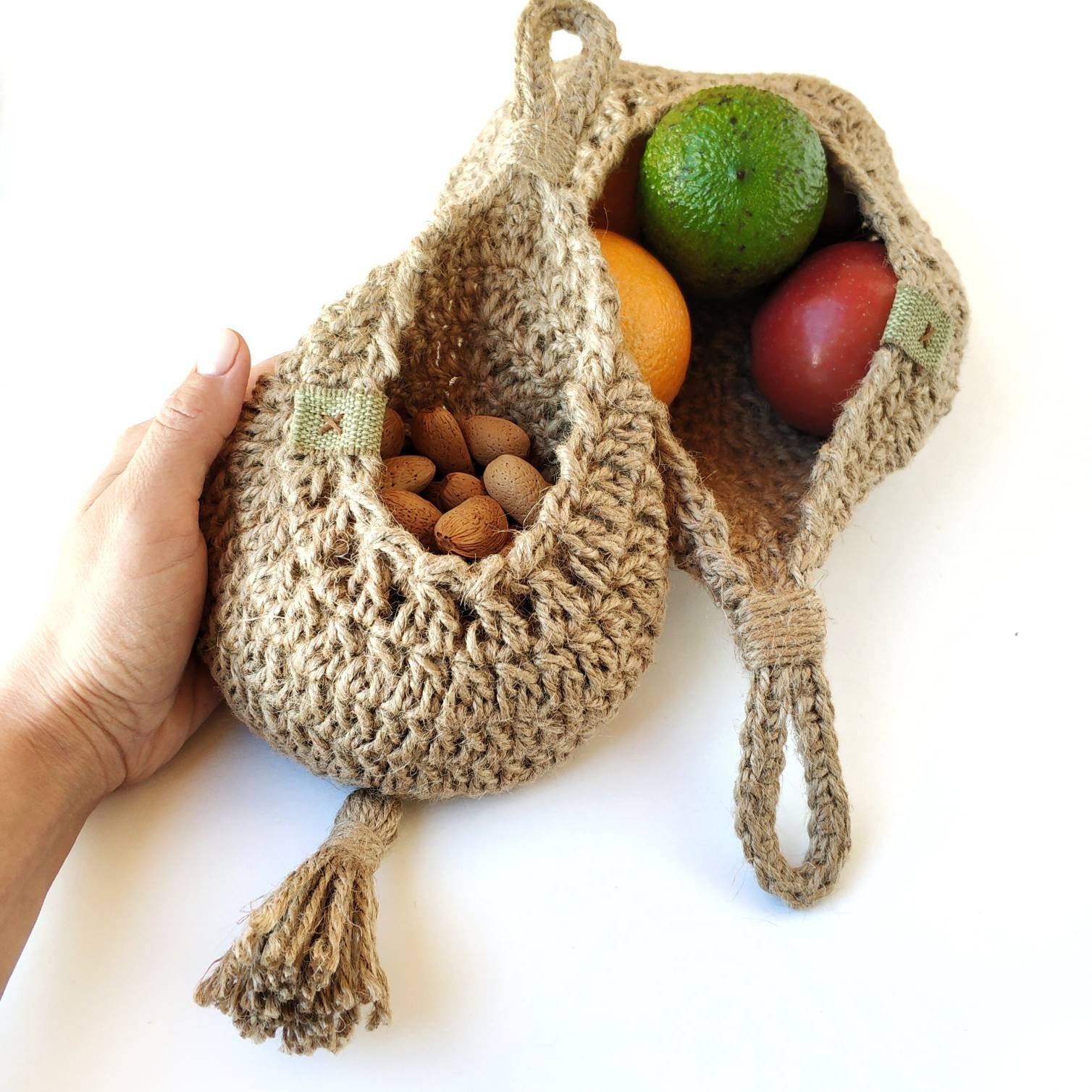 Cesta de frutas colgante de pared conjunto de dos | Etsy