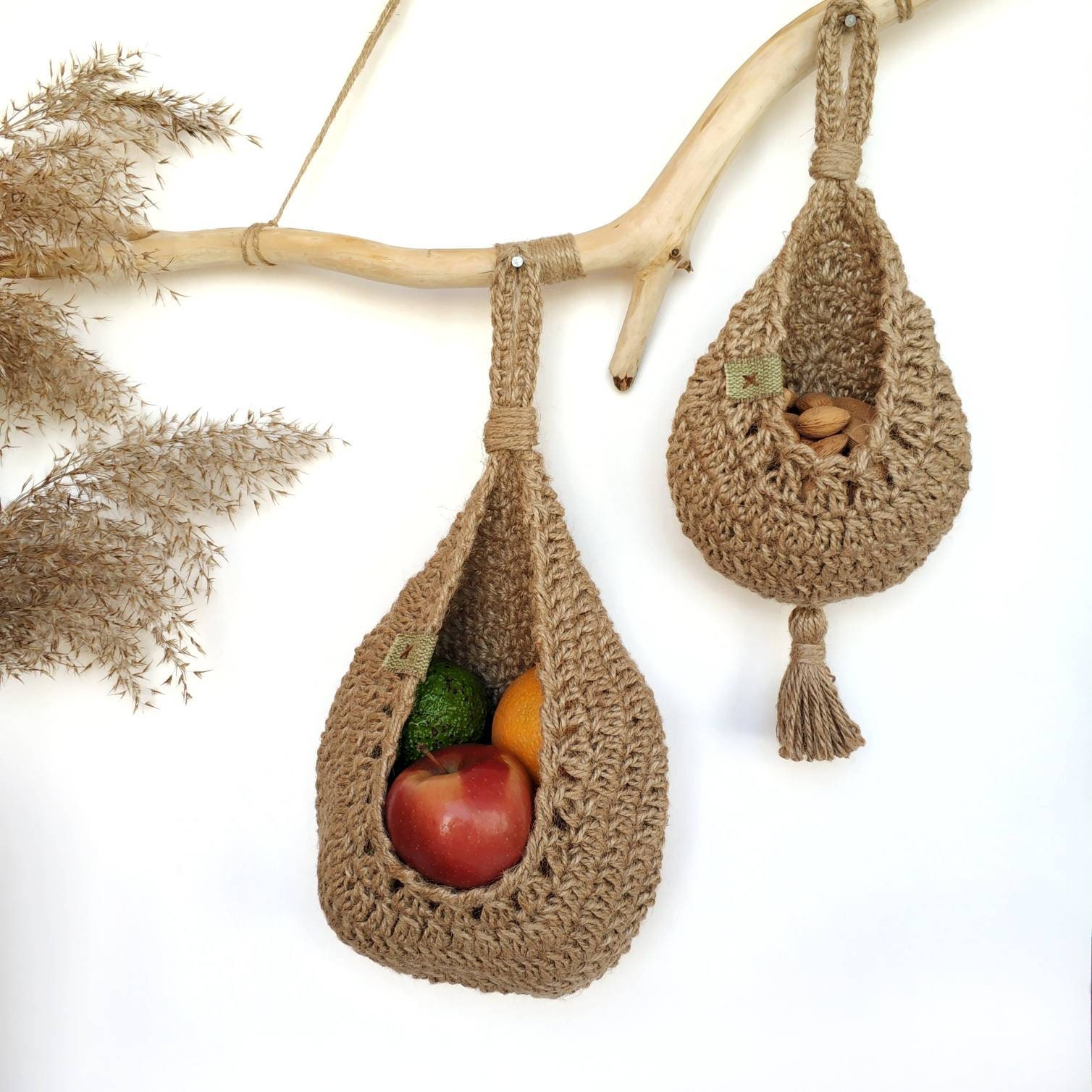 Cesta de frutas colgante de pared conjunto de dos | Etsy