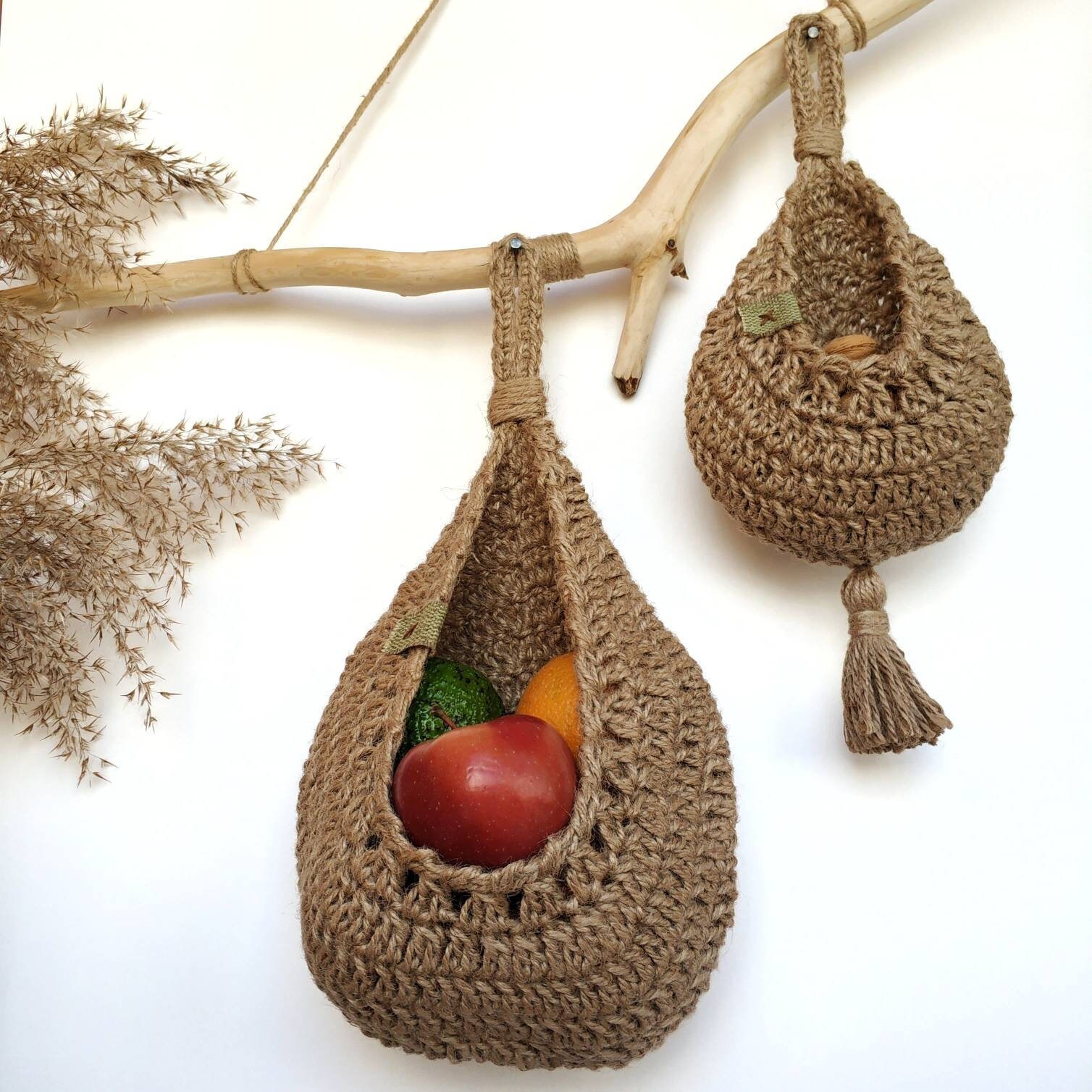 Cesta de frutas colgante de pared conjunto de dos | Etsy