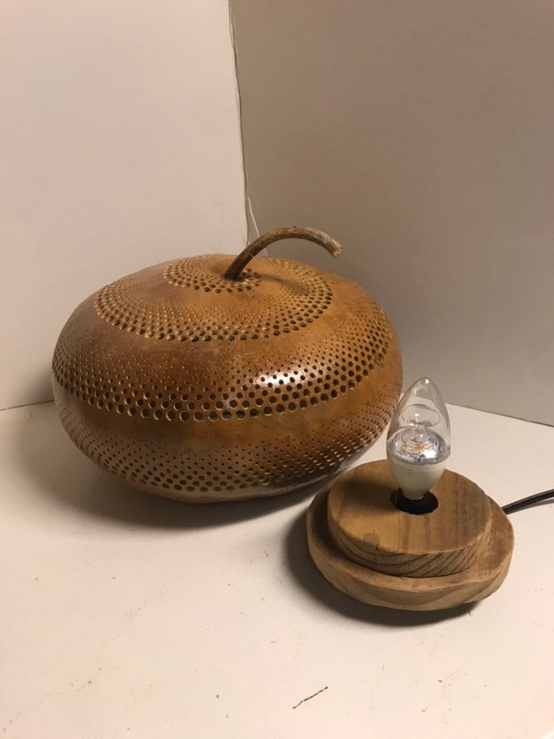 Unique Handmade Eclectic Home Decor Lighting Large Spiral Gourd Lamp
