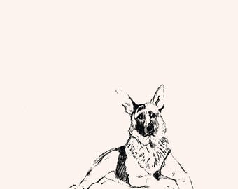 German Shepherd Tea Towel