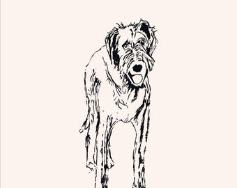 Irish Wolfhound Tea Towel