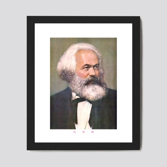 Vintage Chinese Propaganda Reproduction Poster, Karl Marx, German Philosopher, Political Communist, Art Reprint, Home Wall Decor