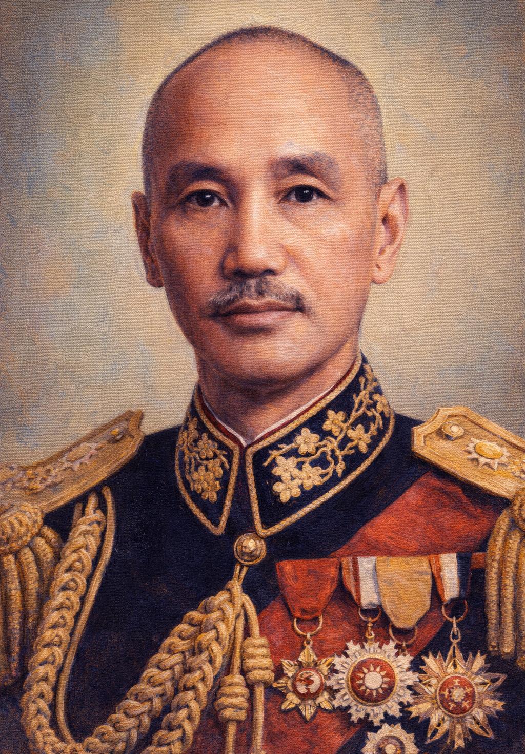 ヴィンテージ絵画ポスター - 蒋介石、中国の軍事司令官、革命政治家