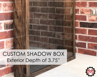 Custom Shadow Box with Exterior Depth of 3.75 inches, Memory Box, Display, Fully customizable & personalized