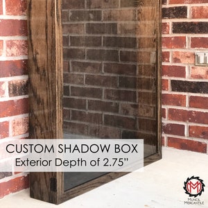 Custom Shadow Box with Exterior Depth of 2.75 inches, Memory Box, Display, Fully customizable & personalized
