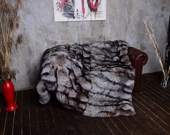 Silver Fox Fur Blanket