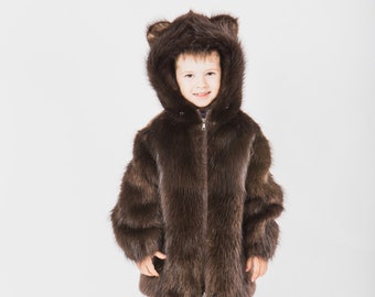 Luxurious Boys' Natural Beaver Fur Coat