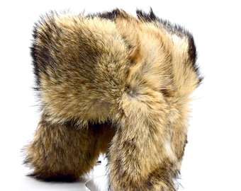 Stay Warm and Stylish with Men's Real Coyote Fur Hat | Winter Hat for Men