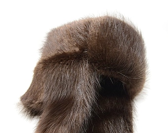 Stay Warm and Stylish with our Natural Beaver Fur Winter Hat | Perfect for Outdoor Activities