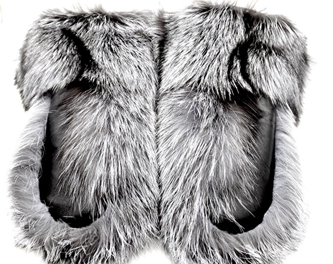 Luxury Silver Fox Fur Mittens – Ultimate Warmth & Elegance