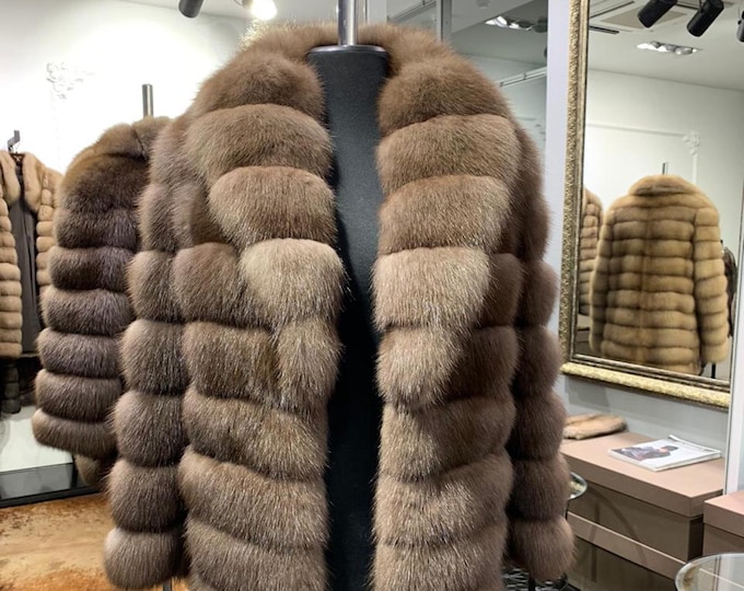 Luxurious Natural Marten Fur Coat – Timeless Elegance