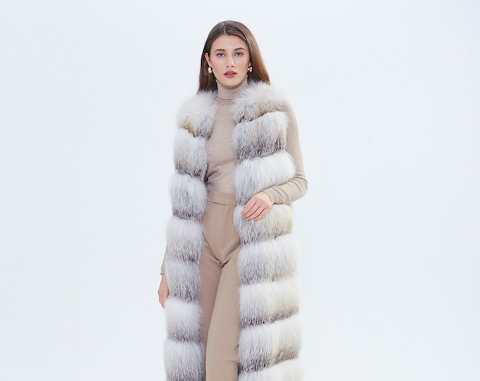 Women's fur vest, real Fox fur