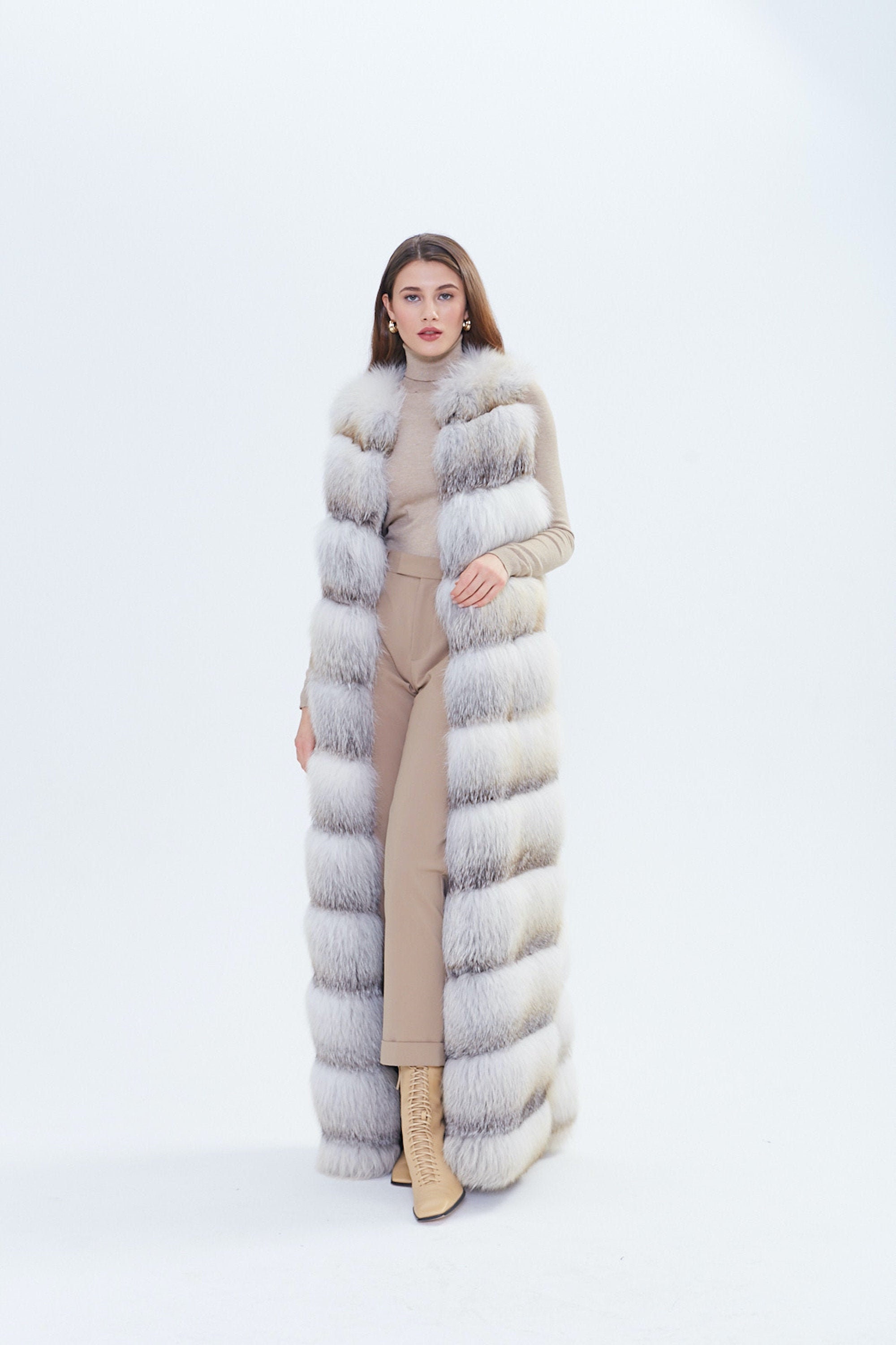 Women s fur vest real Fox fur