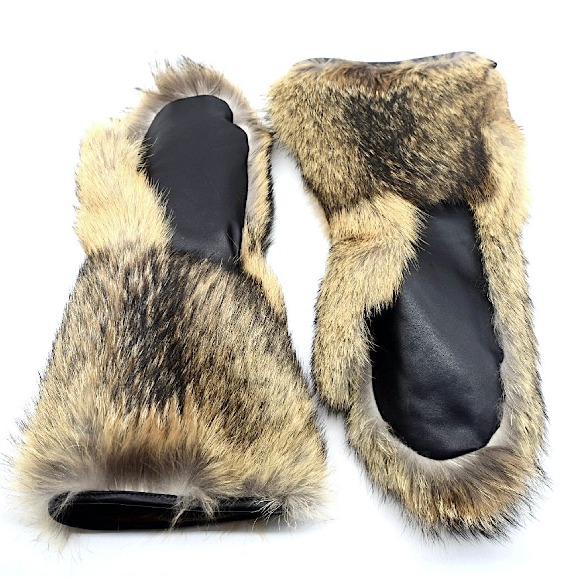 men's coyote fur mittens