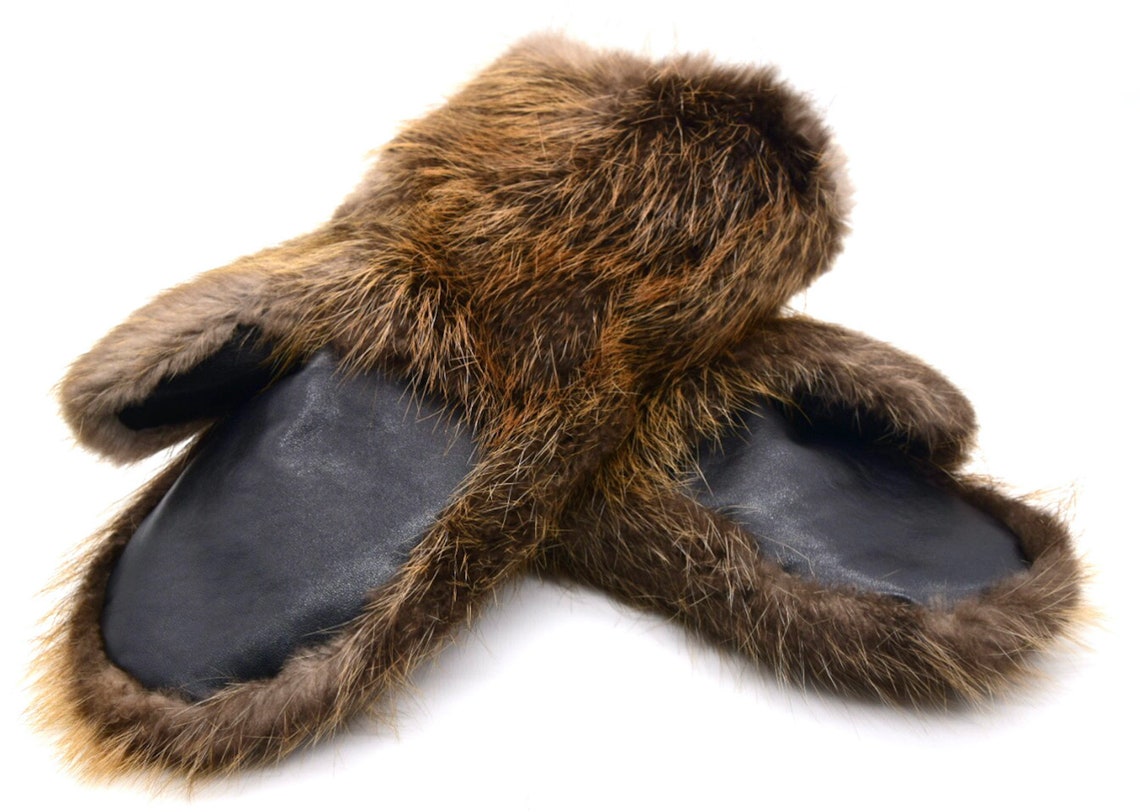Winter Long Men's Beaver Fur Mittens Etsy