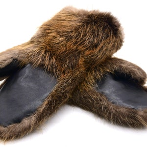 Men’s Long Beaver Fur Mittens – Ultimate Warmth for Extreme Winters