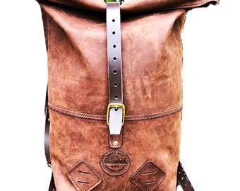 Handmade leather backpack