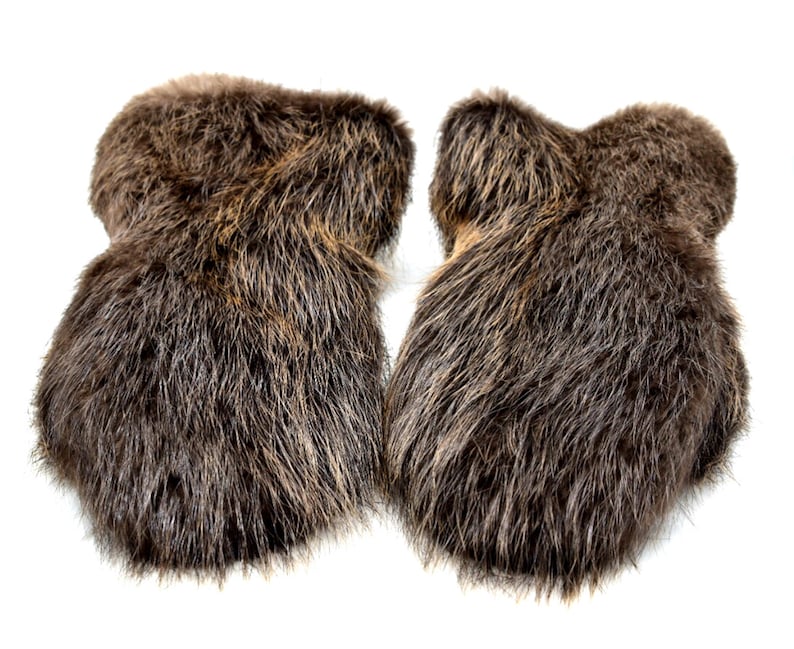 Winter Long Men's Beaver Fur Mittens Etsy